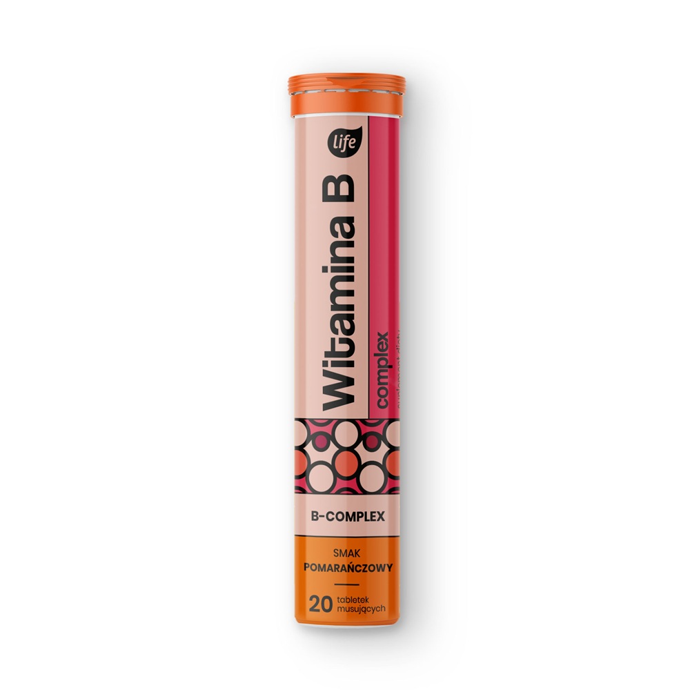 Life witamina B complex pomarańczowa 20 tabl. mus.