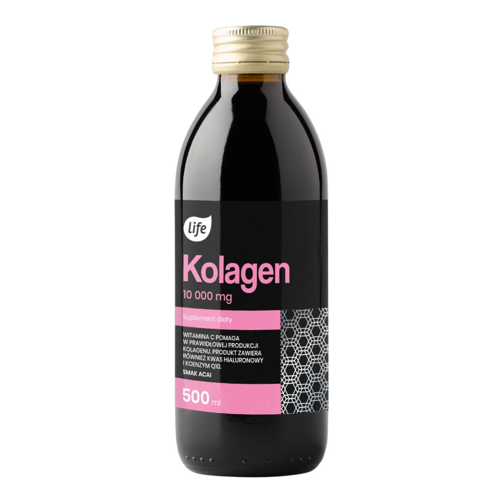 Life Kolagen 10 000 mg Smak Acai Płyn, 500 ml