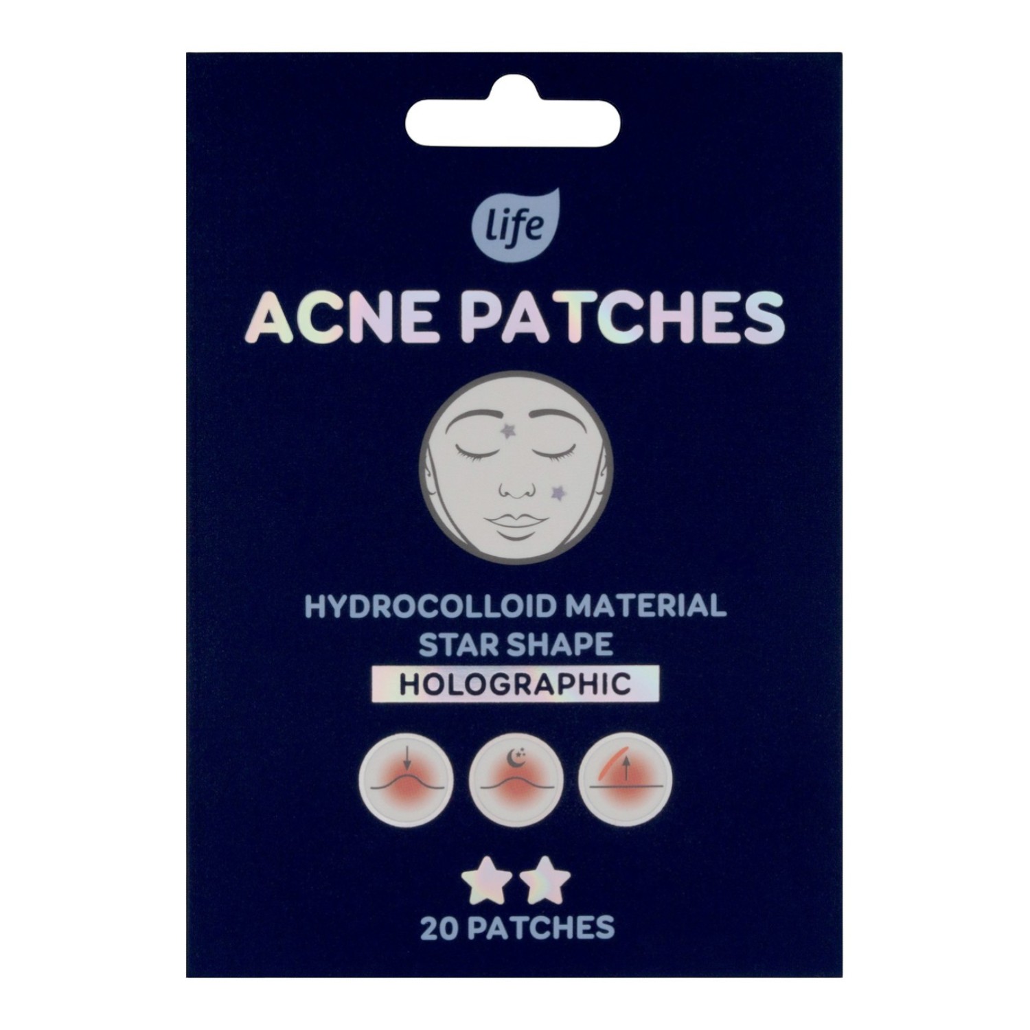 Life Plasterki na niedoskonałości - Gwiazdki, holograficzne 20szt.