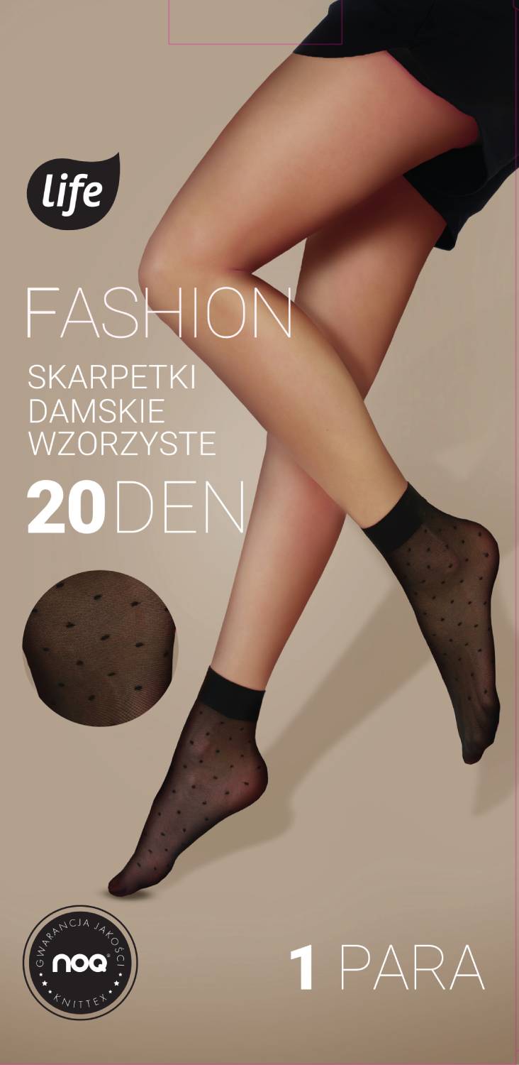 Life Skarpetki Fashion wzór Kropeczki 15 den uniwersalny, nero