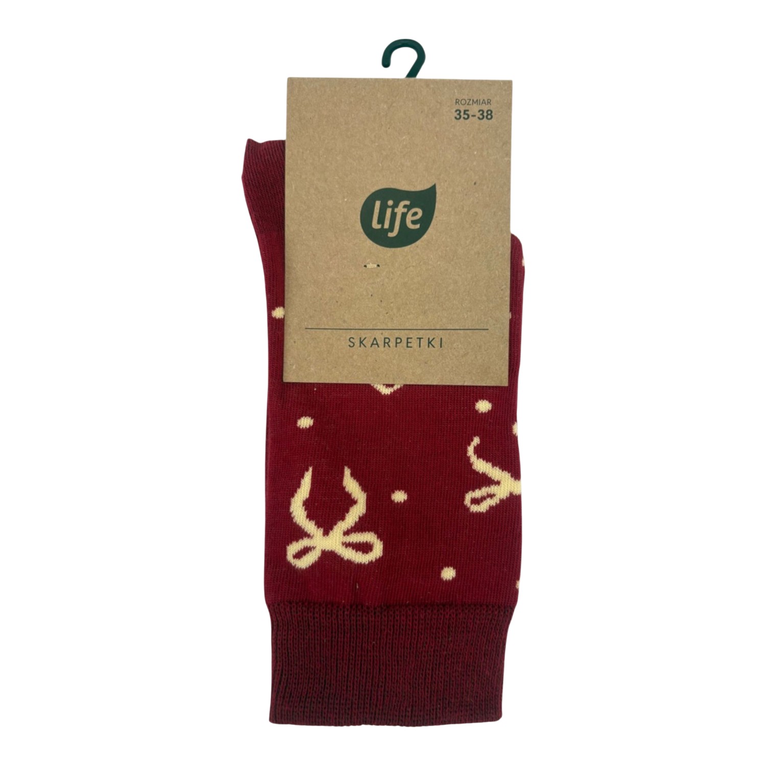 Life Skarpety bawełniane Kokardki bordo, 35-38