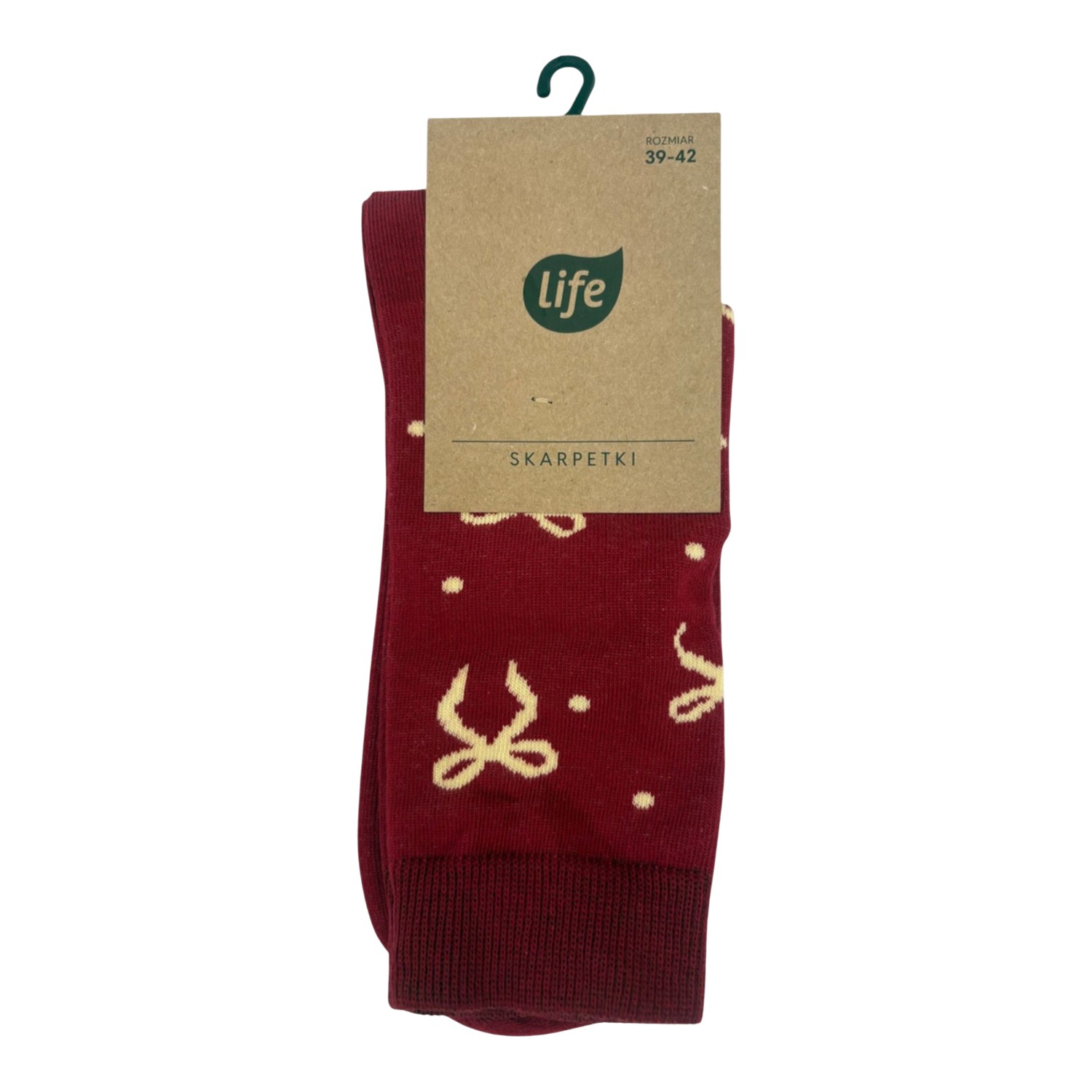 Life Skarpety bawełniane Kokardki bordo, 39-42