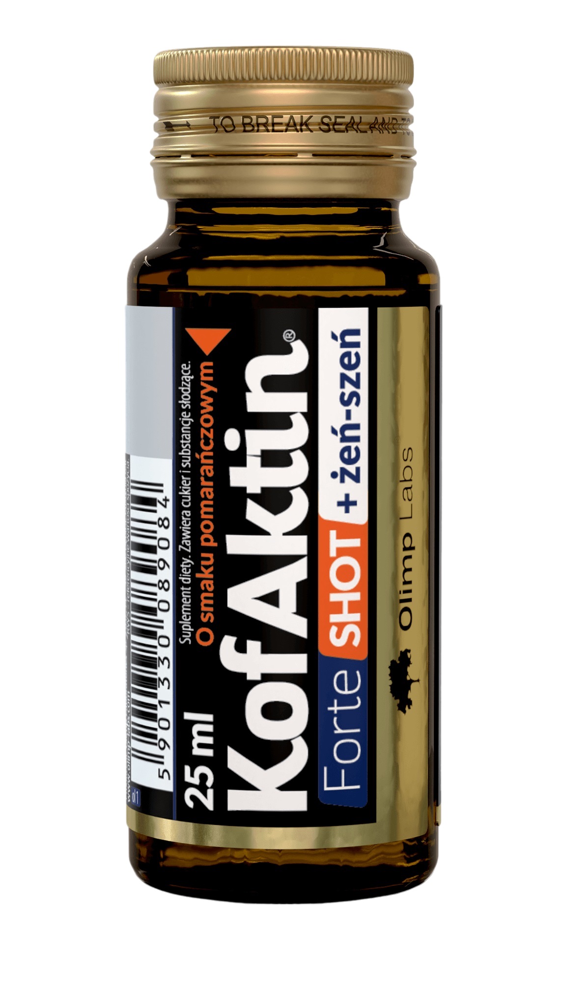 Olimp Kofaktin Forte Shot+żeń-szeń, Smak pomarańczowym, Płyn