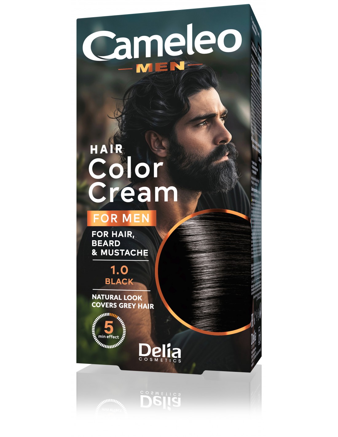 Delia Cameleo Men Hair Color Cream Farba do włosów, 1.0 Black