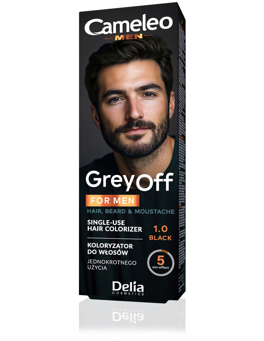 Delia Cameleo Men Grey Off Farba do włosów sasz. 2x15 ml, 1.0 Black