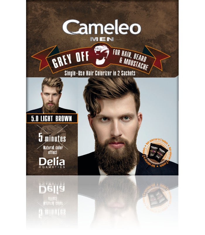 Delia Cameleo Men Grey Off Farba do włosów sasz. 2x 15 ml, 5.0 Light Brown