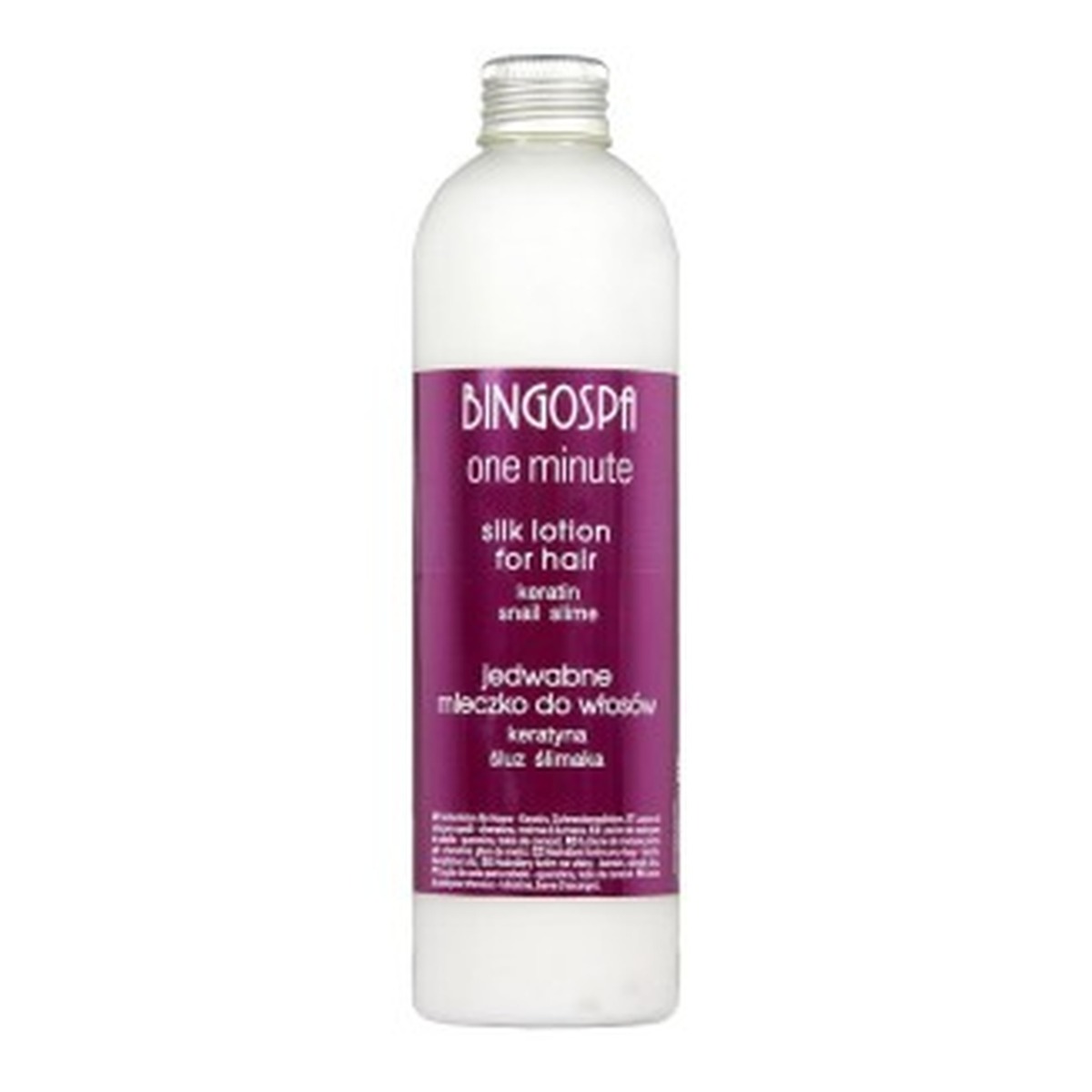 Bingospa One Minute Jedwabne mleczko do włosów z keratyną i śluzem ślimama 280 ml