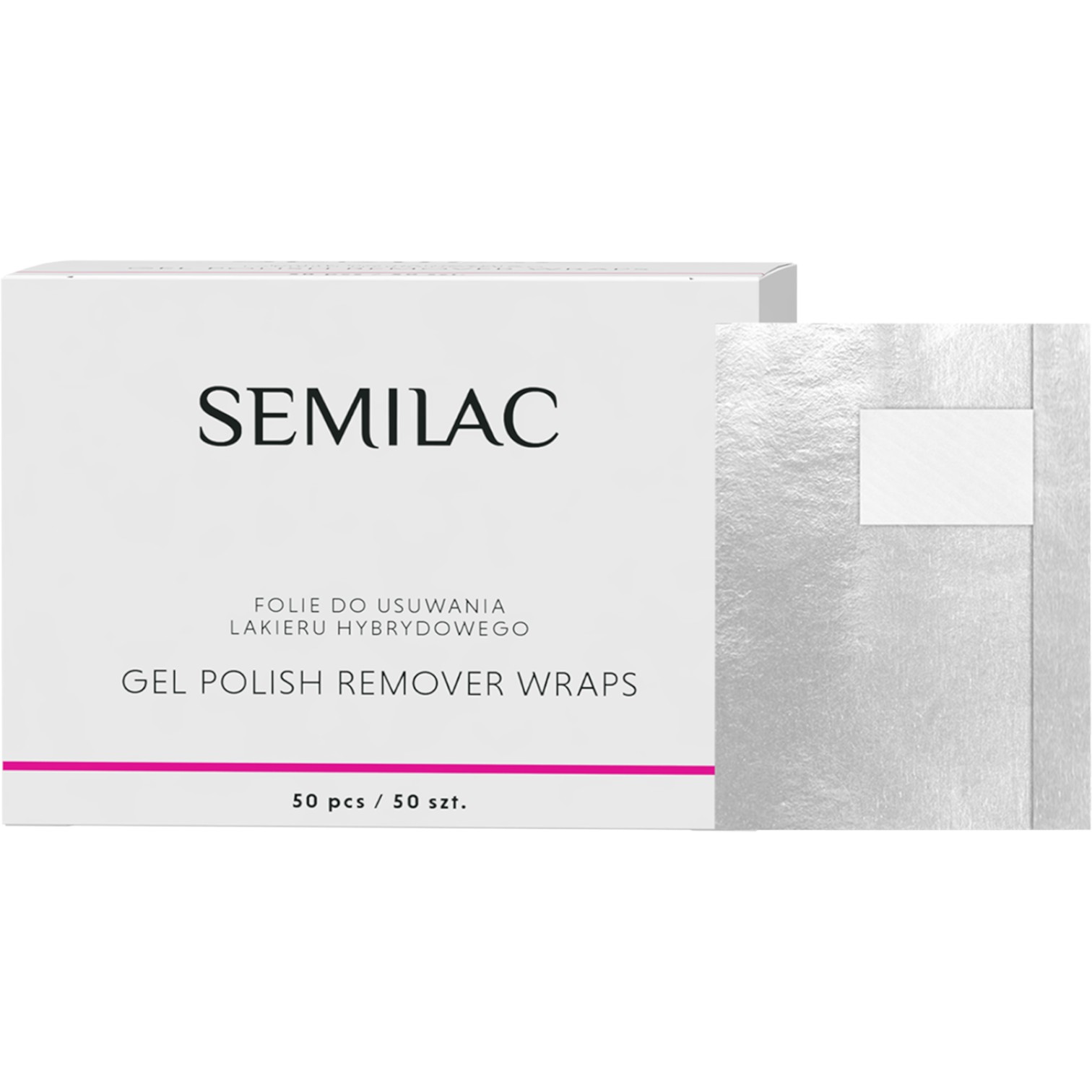 Semilac Remover Wraps Folie do usuwania lakieru hybrydowego 50szt