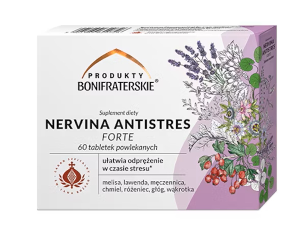 Nervina Antistres Forte Suplement diety, Tabletki Powlekane 60 szt.