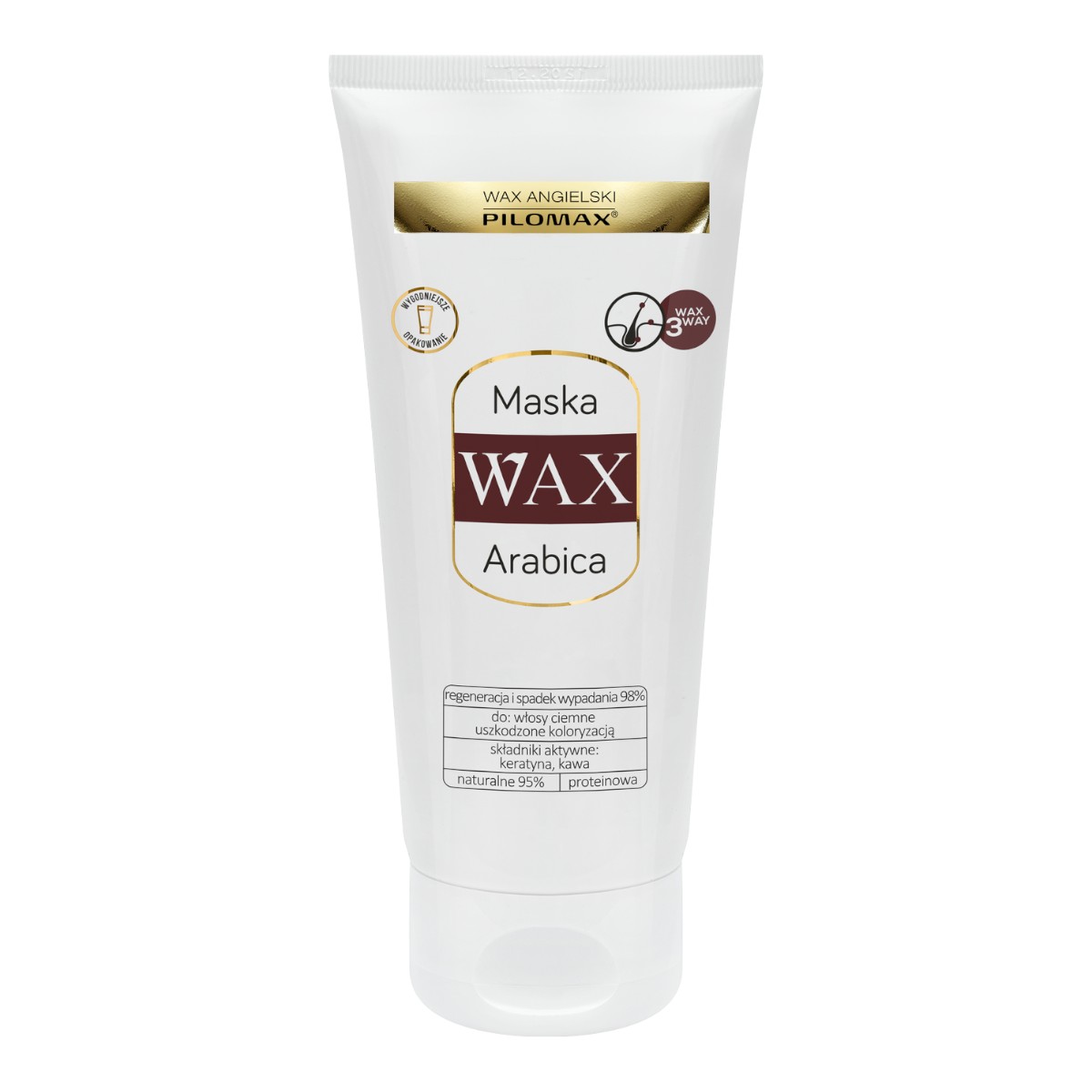 WAX Arabica Maska do włosów farbowanych ciemnych wygładzająca i nawilżająca, 200 ml 