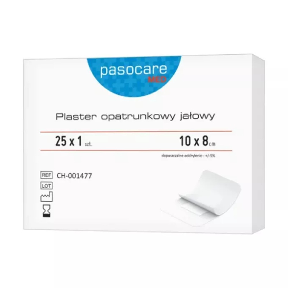 Pasocare Med plaster opatrunkowy jałowy Wodoodporny 10 x 8 cm