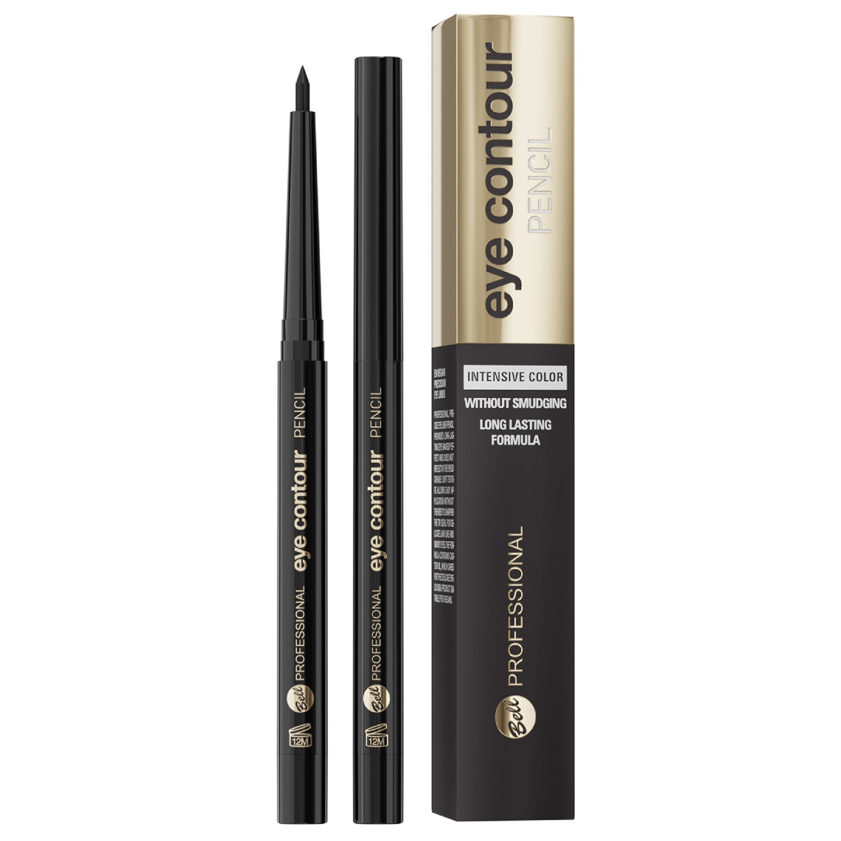 Bell Professional Eye Contour Pencil Wodoodporna kredka do oczu, 01 Black