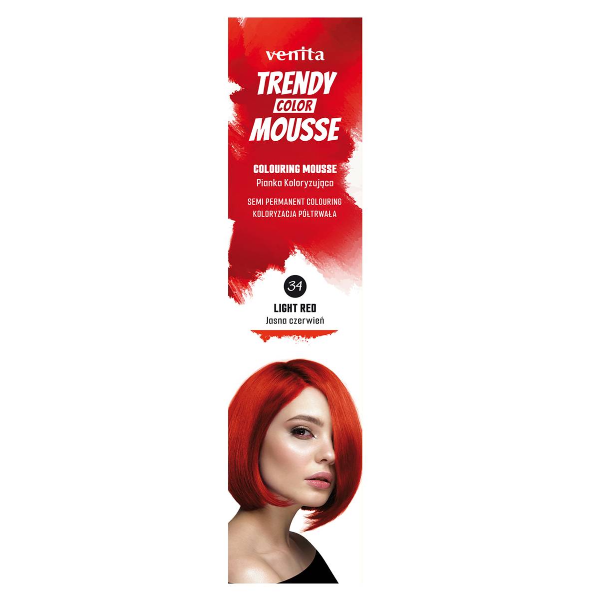 Venita Trendy Color Schiuma colorante per capelli, n. 34 rosso chiaro