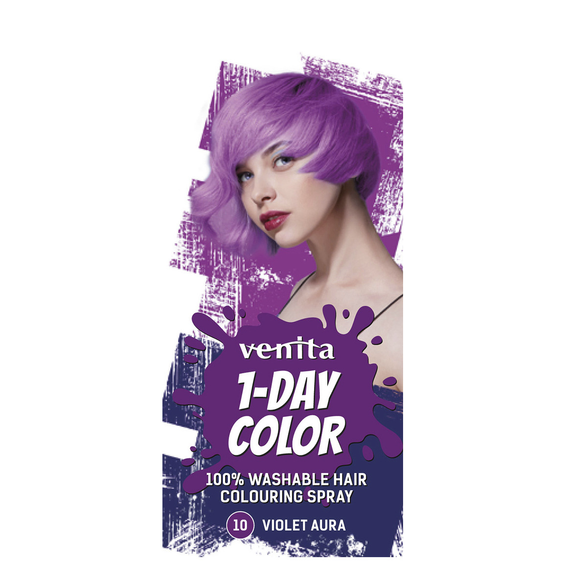 Venita Spray Colorante 1 Giorno per Capelli, 10 Aura Viola 50 ml
