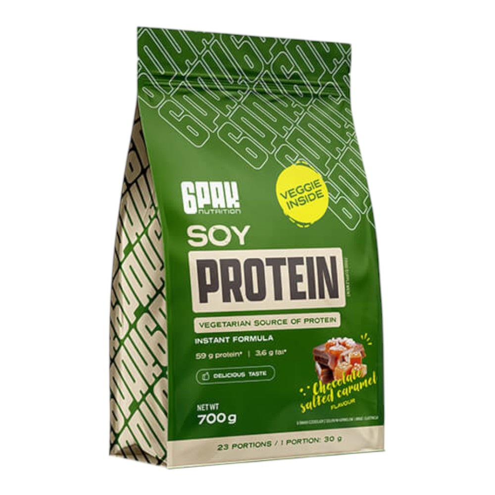 6PAK Soy Protein Chocolate-Salted Carmel, proszek 700 g