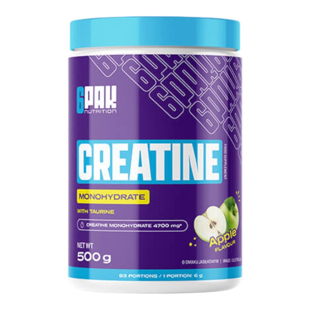 6PAK Creatine Monohydrate Jar Apple, proszek 500g