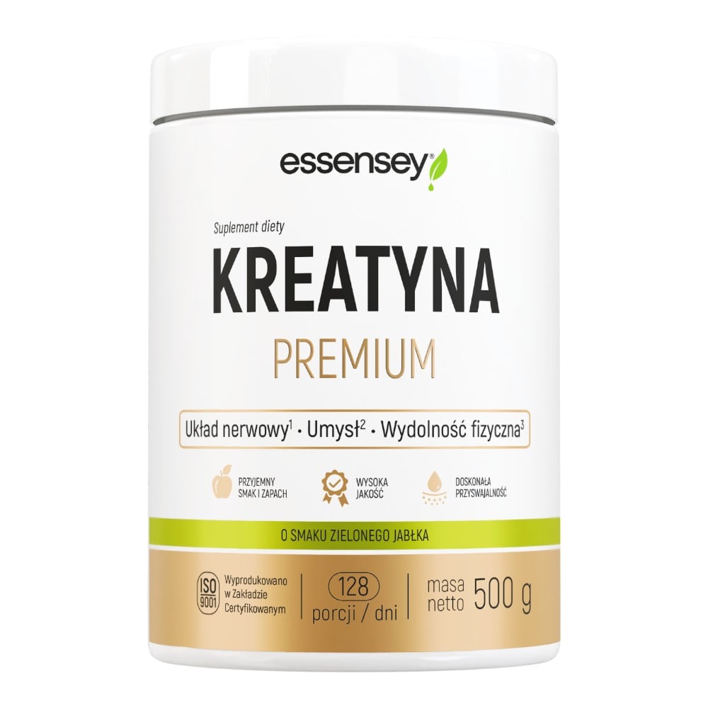 Essensey Kreatyna Premium Smak zielone jabłko Proszek, 500 g