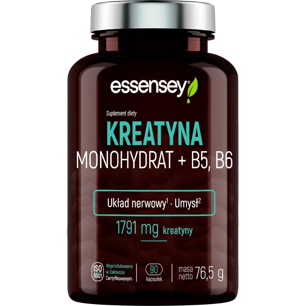 Essensey Kreatyna Monohydrat + B5, B6 Kapsułki, 90 szt.