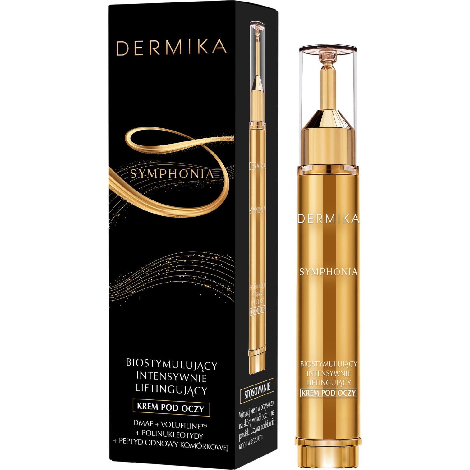 Dermika Symphonia Biostymulujący krem intensywnie liftingujący pod oczy, 15 ml