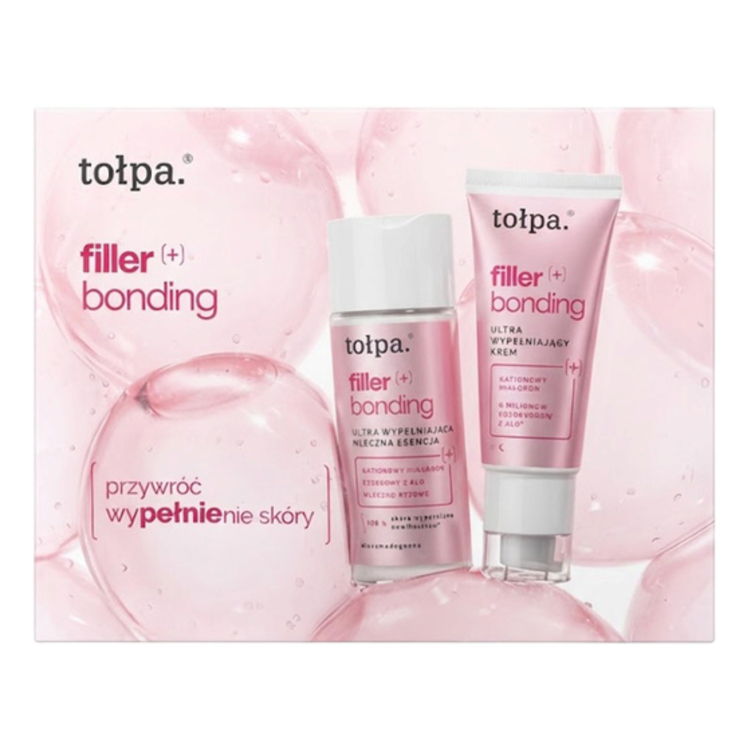 Tołpa Filler Bonding Zestaw pielęgnacyjny: Krem 40 ml + Mleczna esencja 150 ml