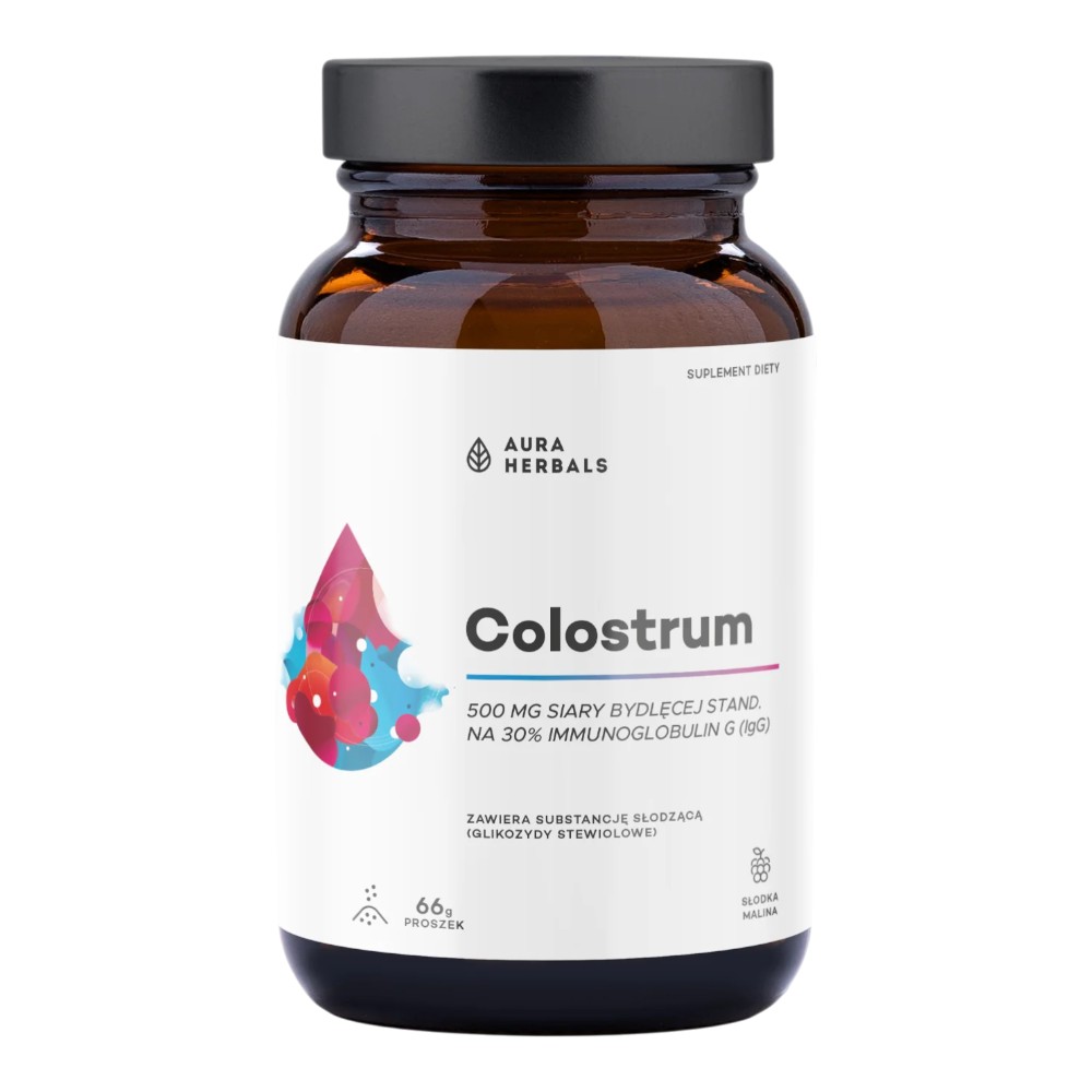 Colostrum 500 mg Słodka malina Proszek, 66 g