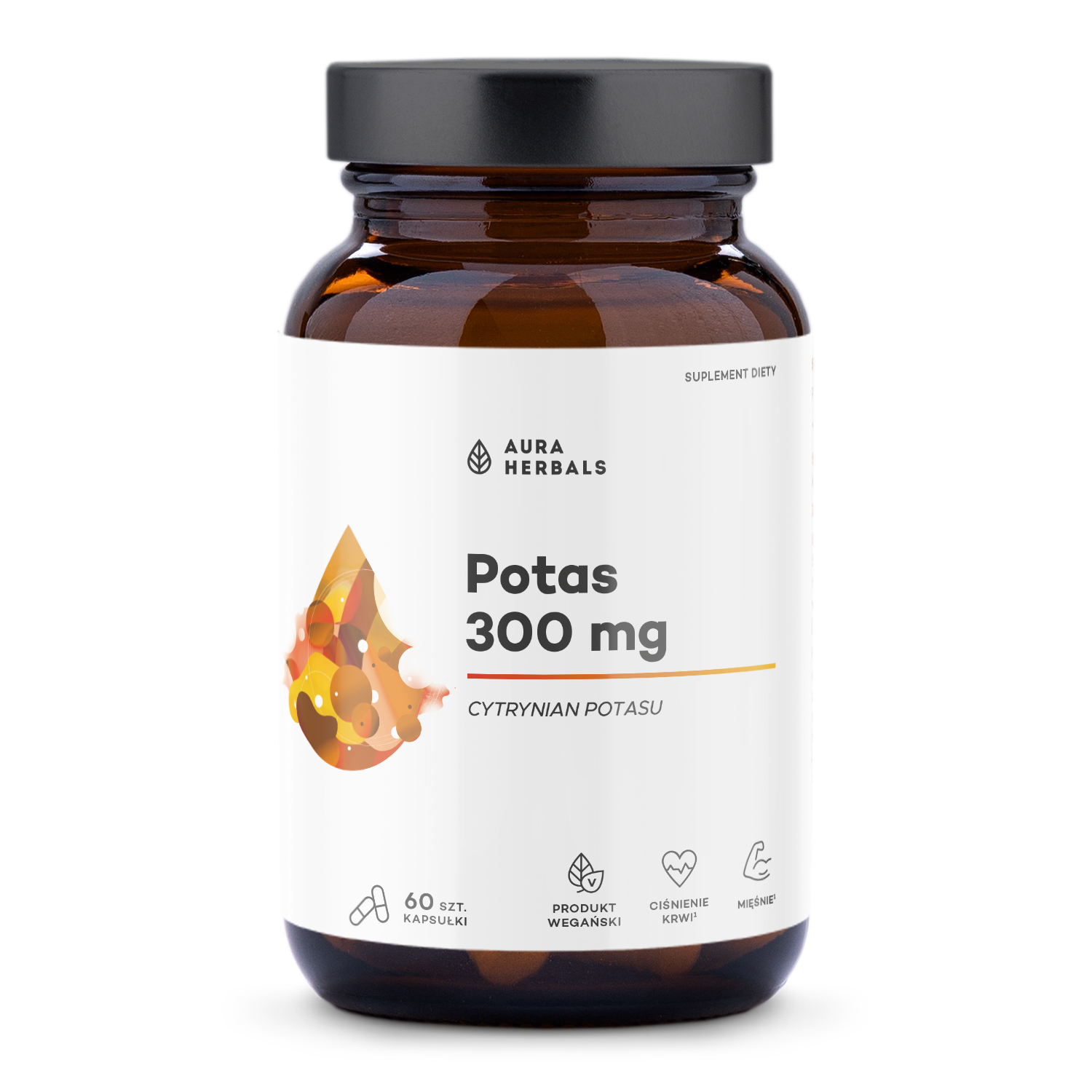 Aura Herbals Potas 300 mg Cytrynian Potasu Kapsułki, 60 szt.