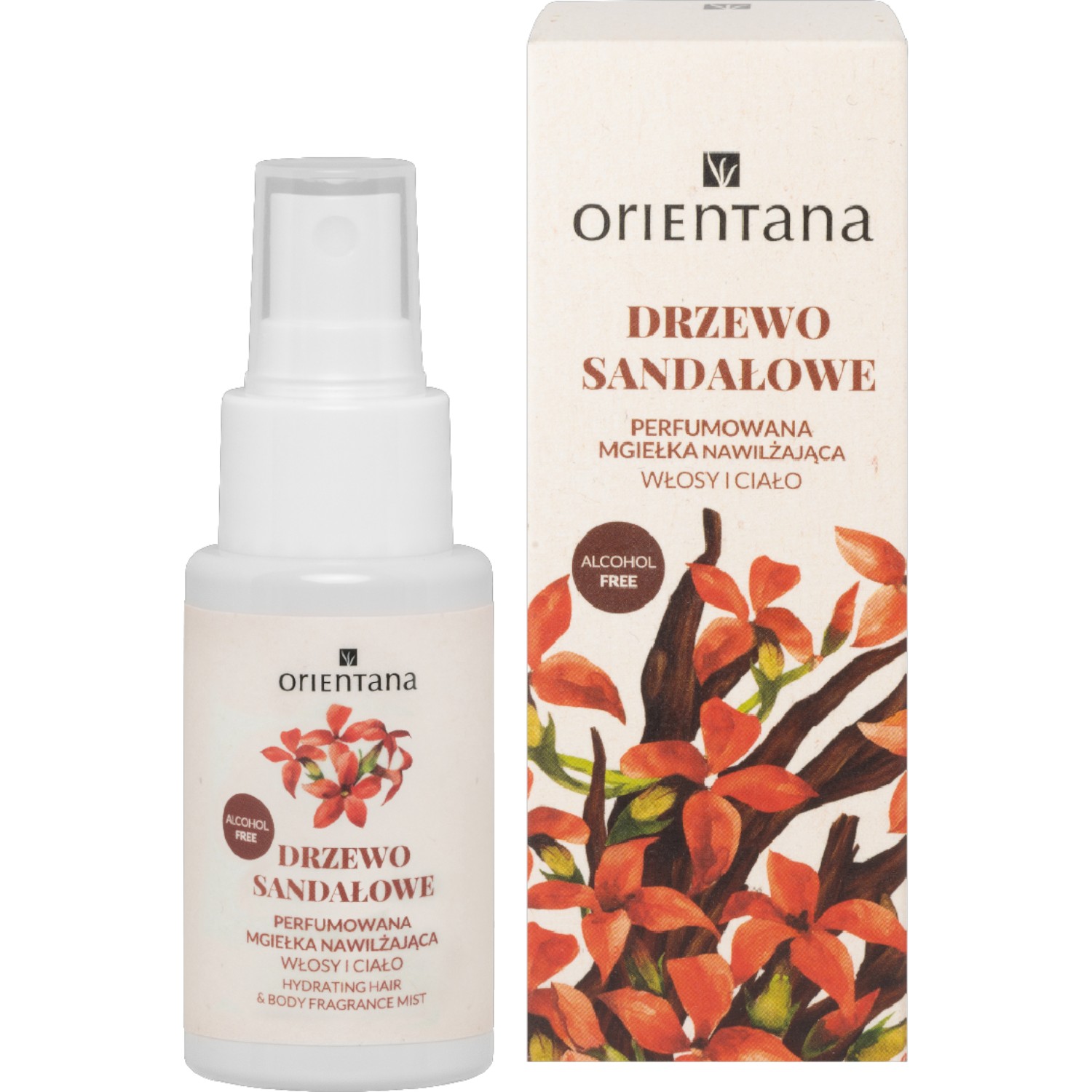 Orientana Profumata Nebbia Idratante per Corpo e Capelli Legno di Sandalo