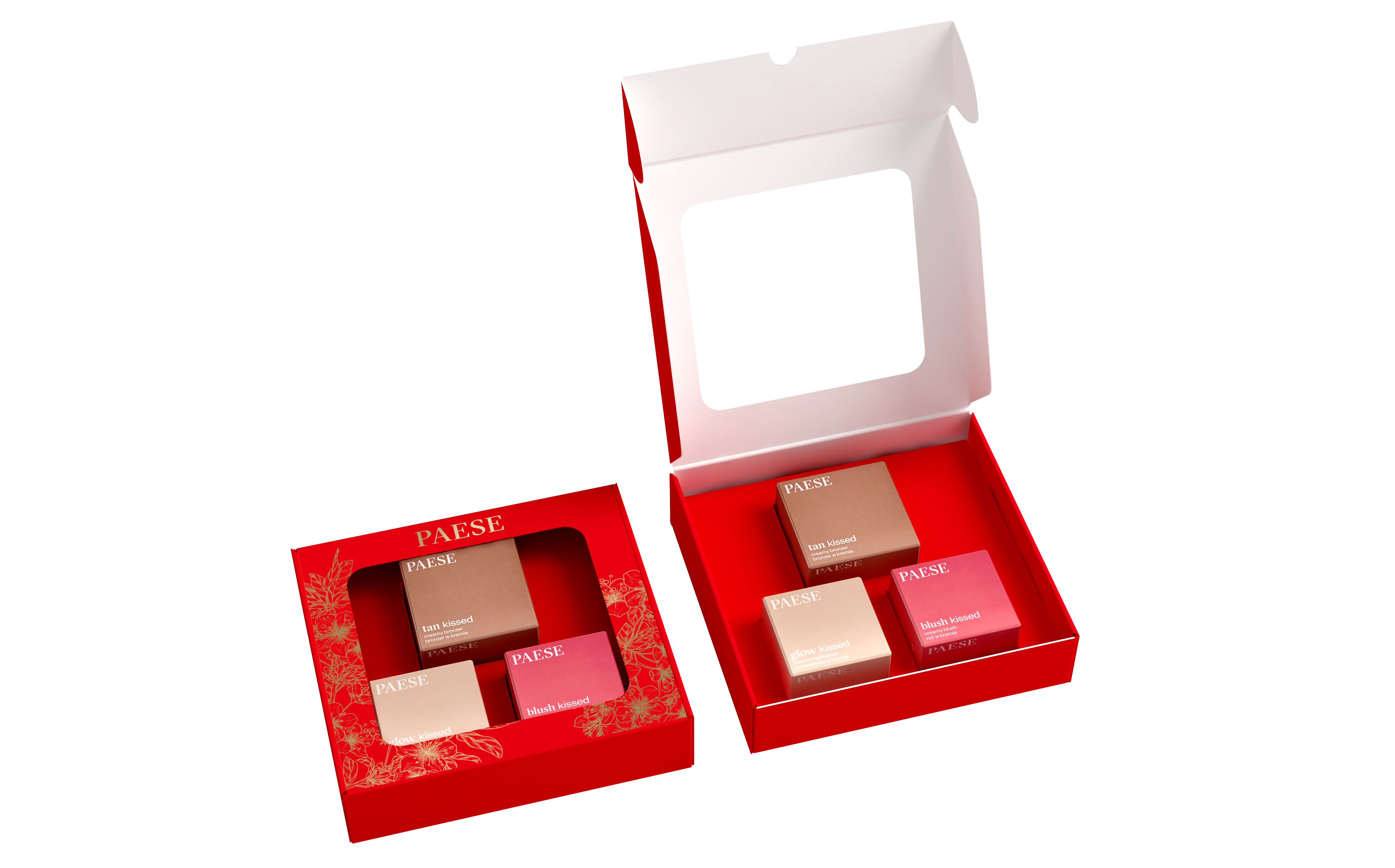 Paese Contouring Set, Zestaw Kosmetyków 01, Kremowy róż, rozświetlacz i bronzer