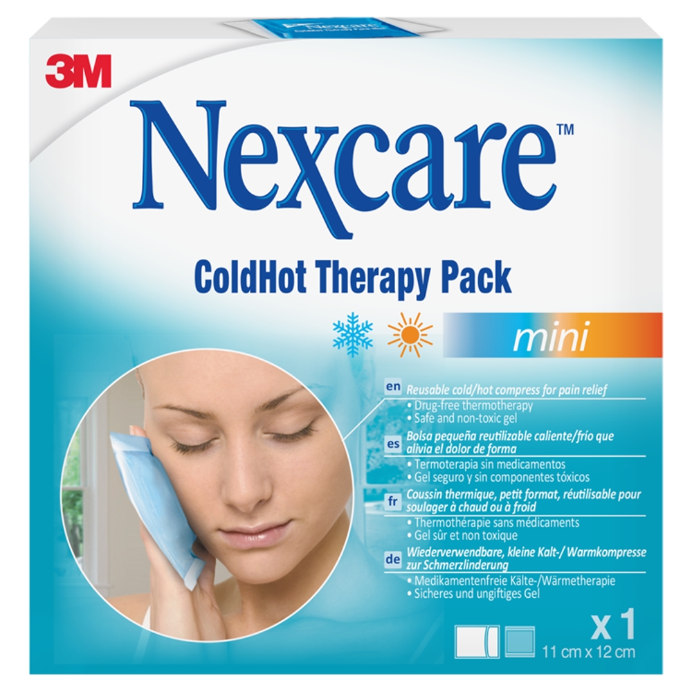 Nexcare ColdHot Therapy Pack Mini, Zimno-ciepły okład żelowy wielokrotnego użytku, 11x12cm