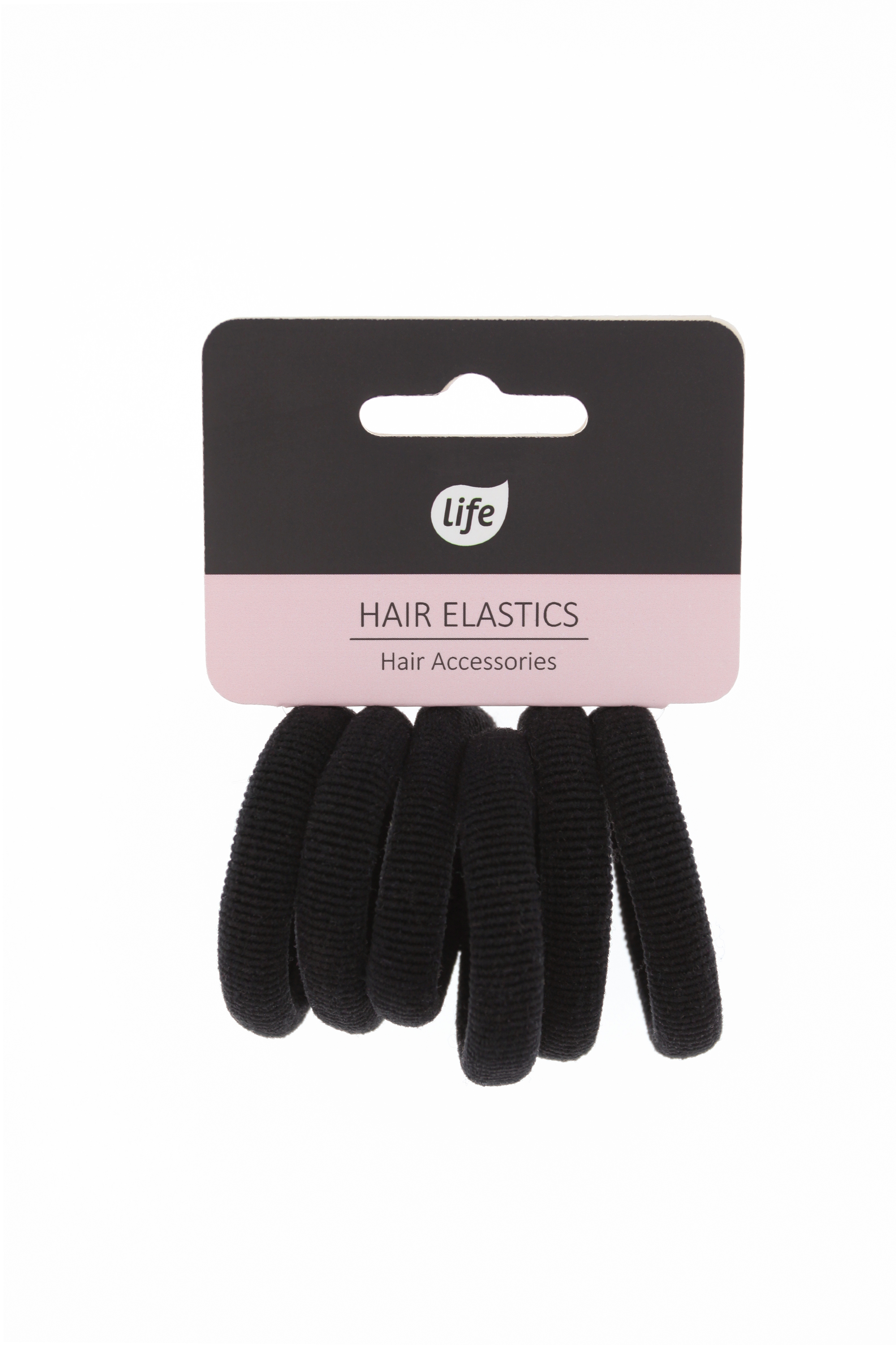 Life Gumki do włosów basic czarne 6 szt.