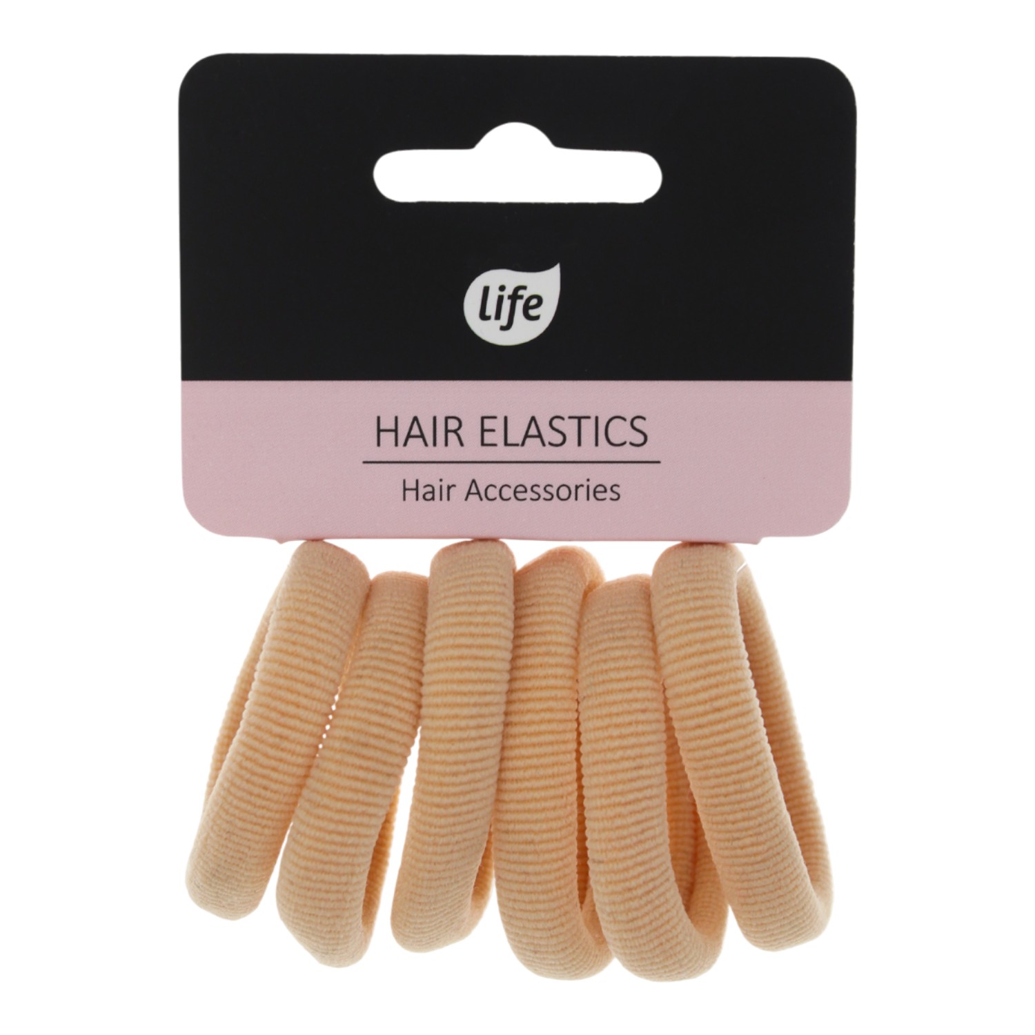 Life Gumki do włosów basic beżowe 6 szt.