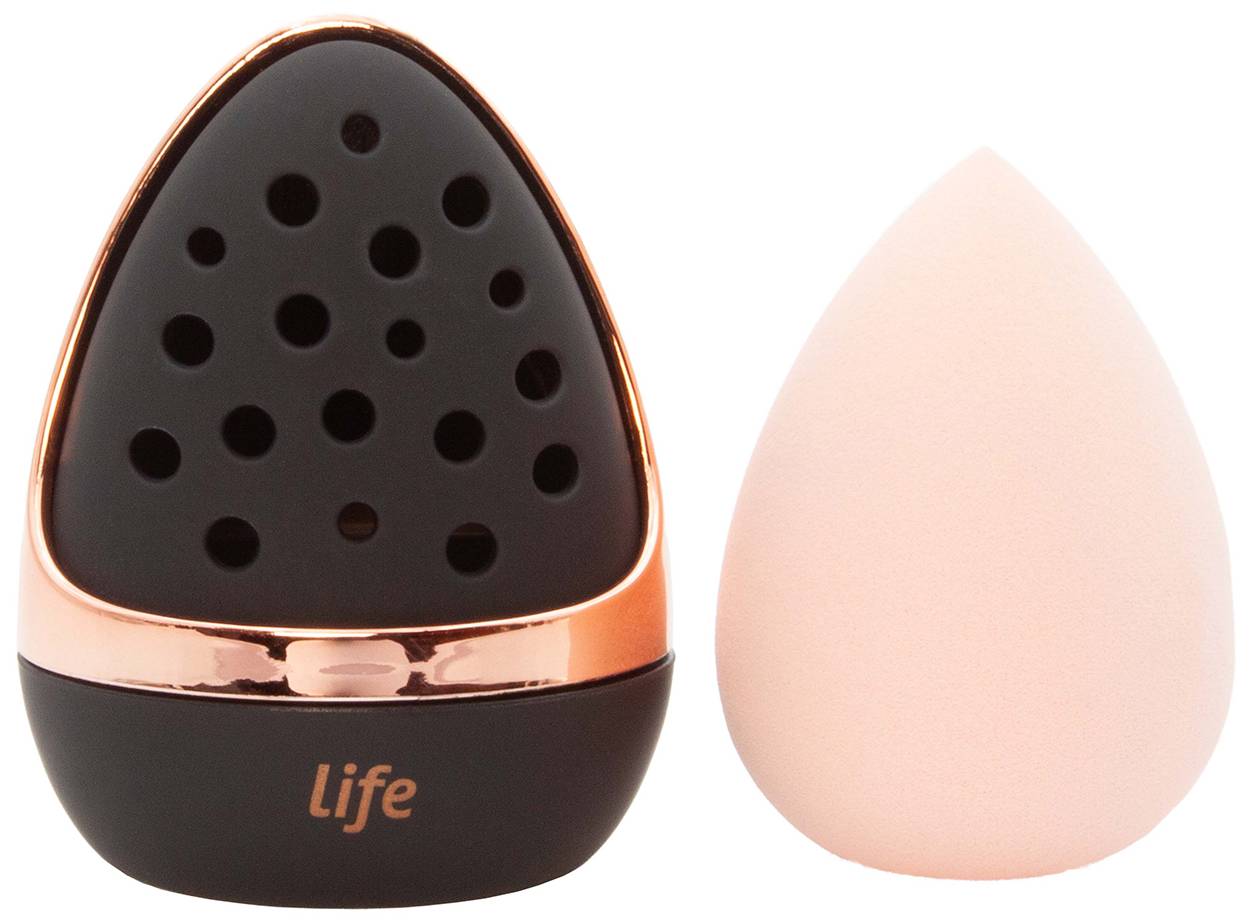 LIFE Set spugna rosa cipria + astuccio nero, 2 pezzi