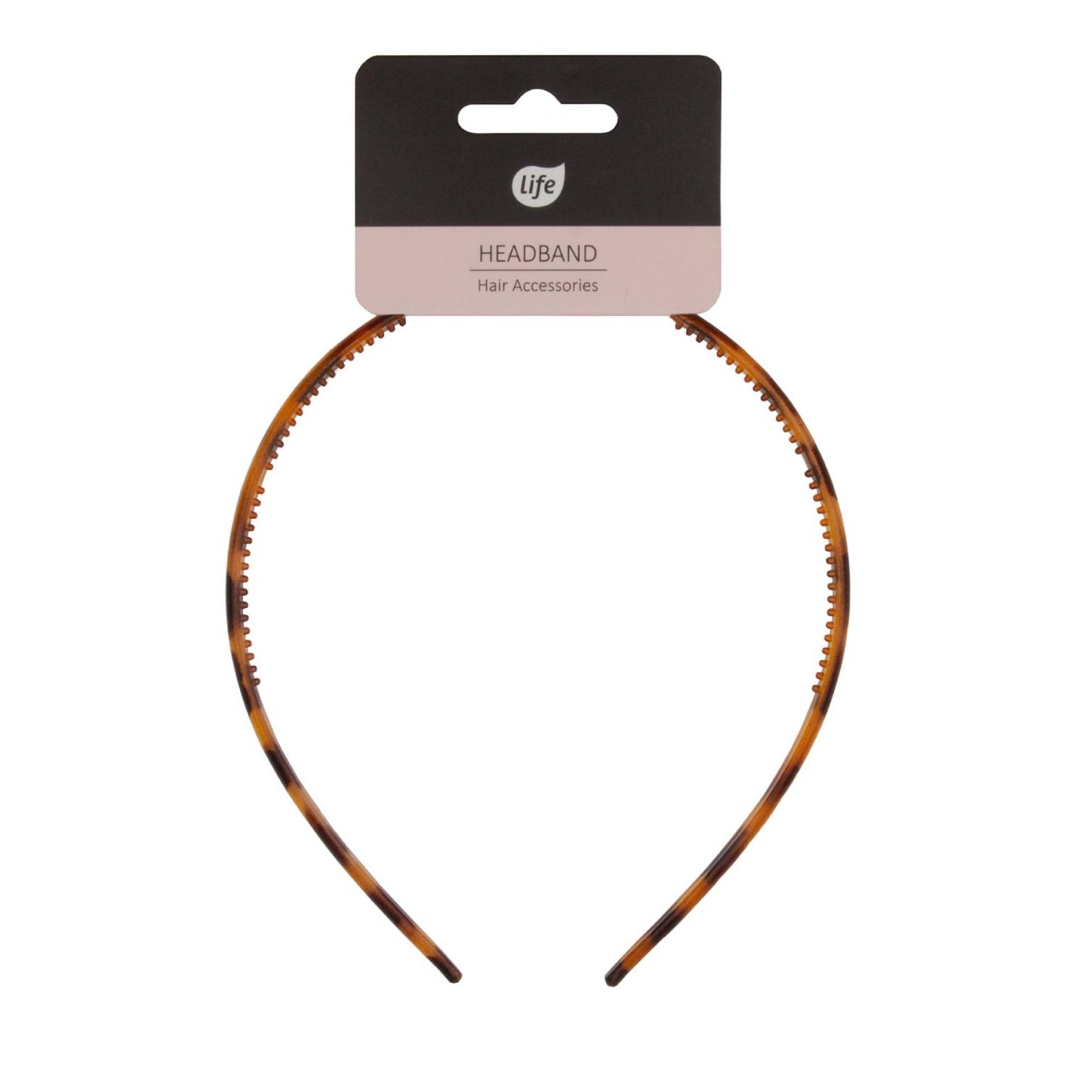 Life Opaska plastikowa do włosów prosta bursztynowa błyszcząca 