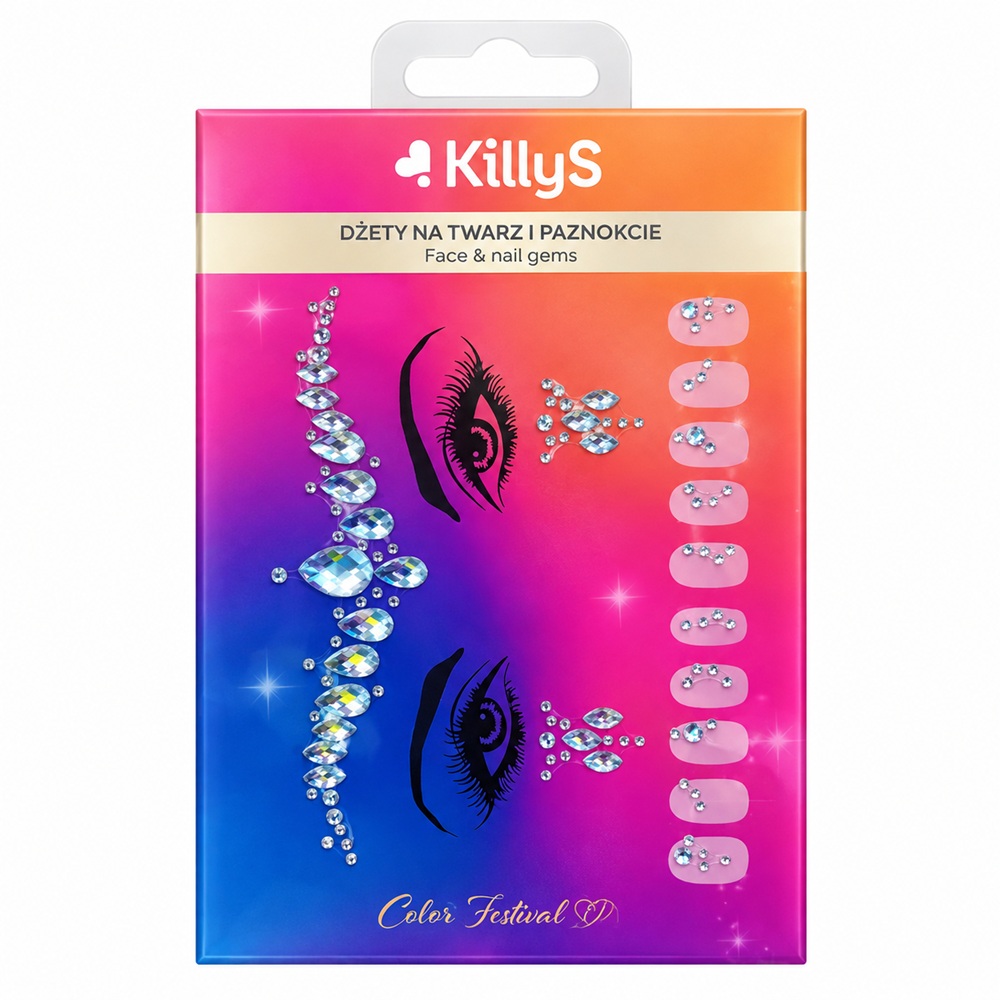 KillyS Kryształki na twarz, ciało i paznokcie Color Festival