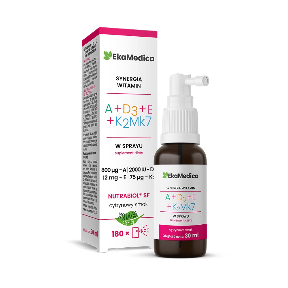 Ekamedica Witaminy A+D3+E+K2MK7 Spray 30ml
