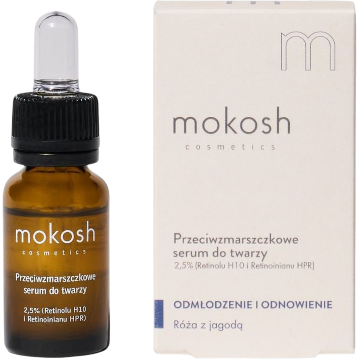 Mokosh Przeciwzmarszczkowe serum do twarzy 2,5% (Retinolu H10 i Retinoinianu HPR) 