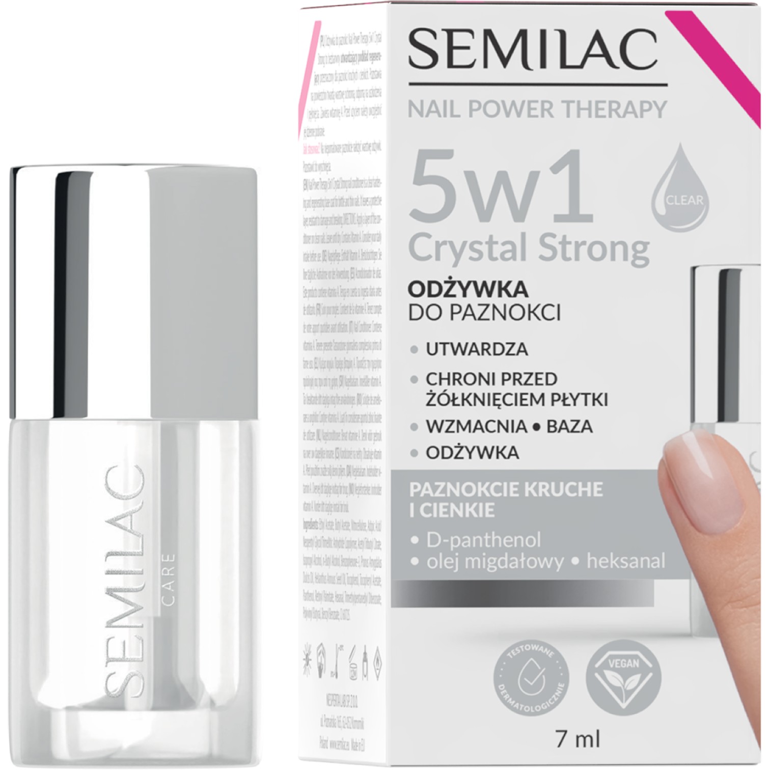 Semilac Odżywka do paznokci Nail Power Therapy 5w1 Crystal Strong Crystal Strong