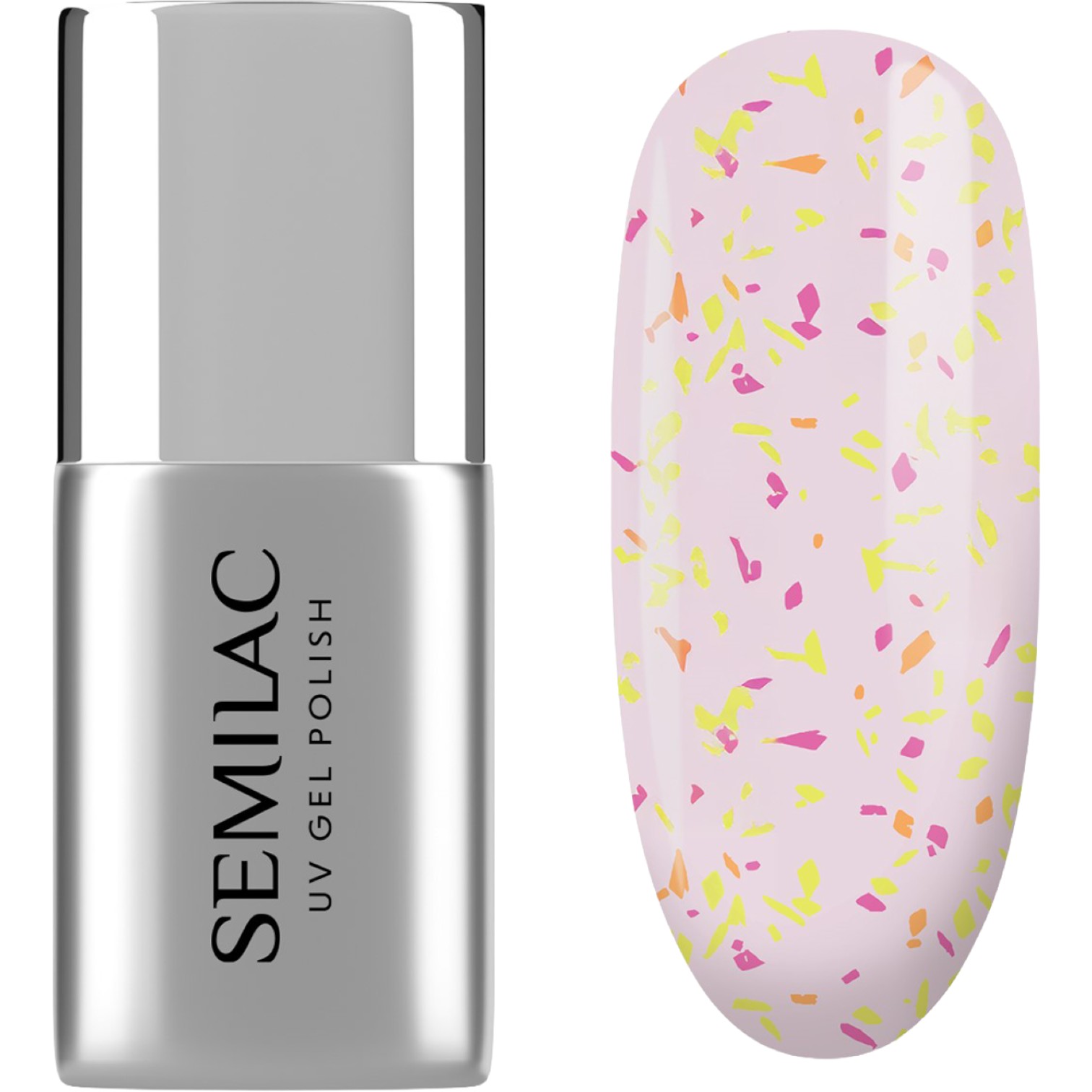 Semilac Top do lakierów hybrydowych No Wipe Matte T26 Peach Galaxy