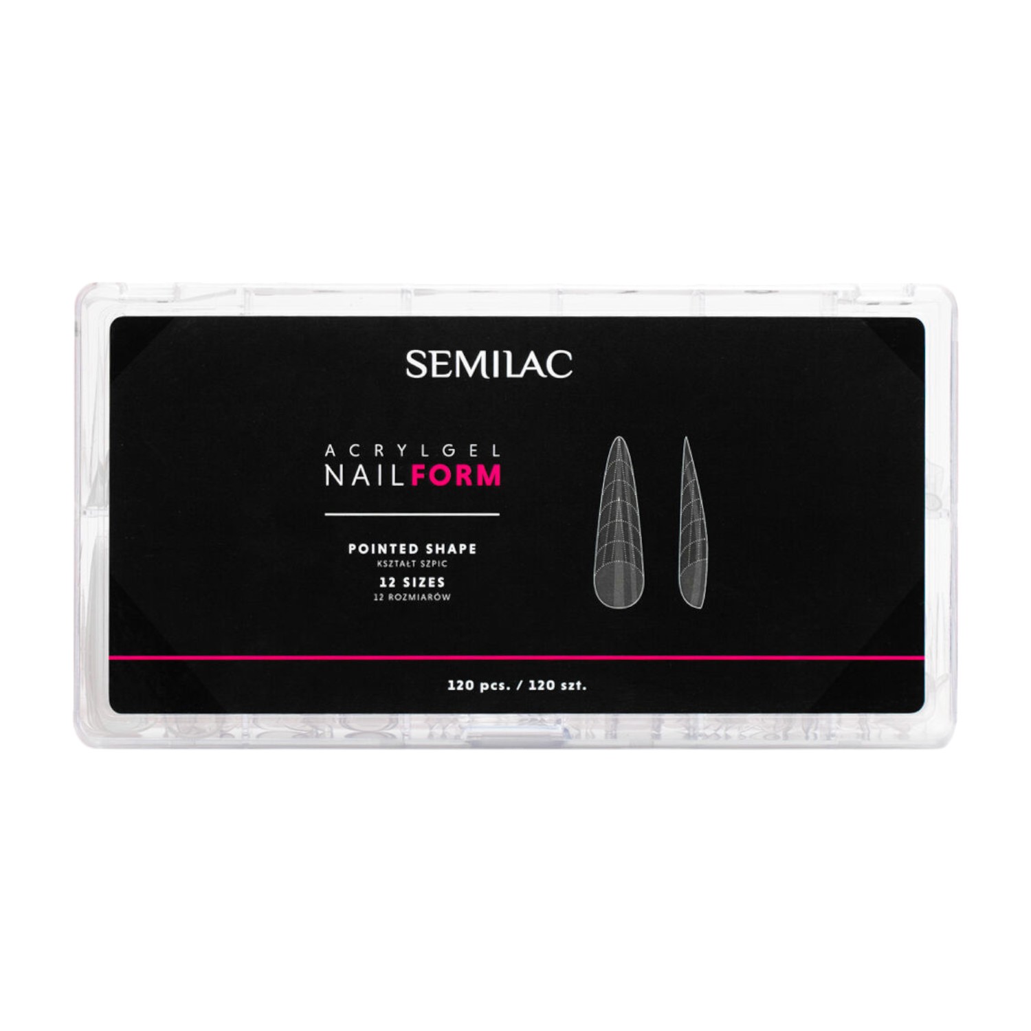 Semilac Acrylgel Nail Form Pointed Formy do akrylożelu 120szt