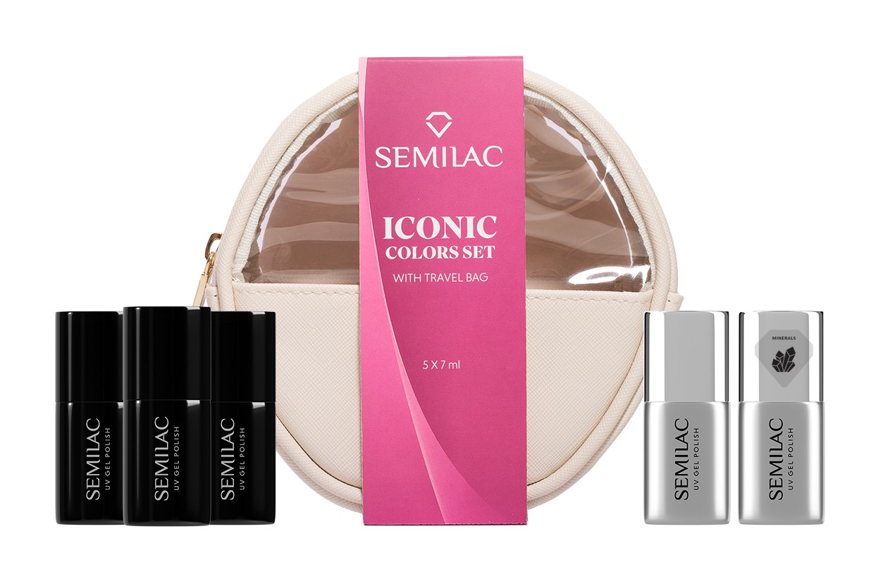 Semilac Zestaw lakierów hybrydowych z kosmetyczką