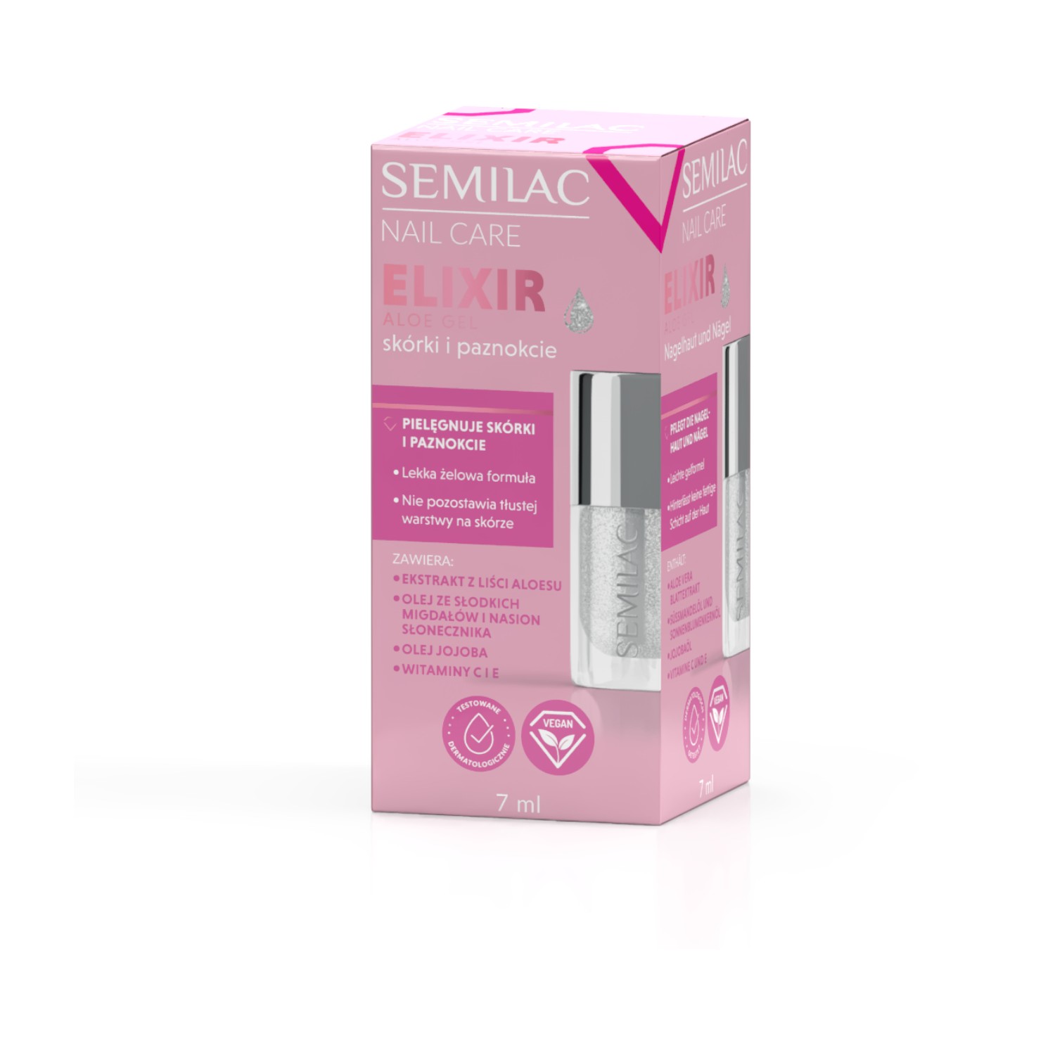 Semilac Żelowy eliksir do skórek i paznokci z aloesem