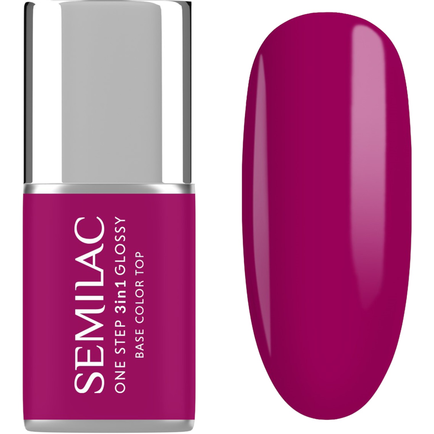 Semilac Lakier hybrydowy One Step Glossy, S595 Bright Purple