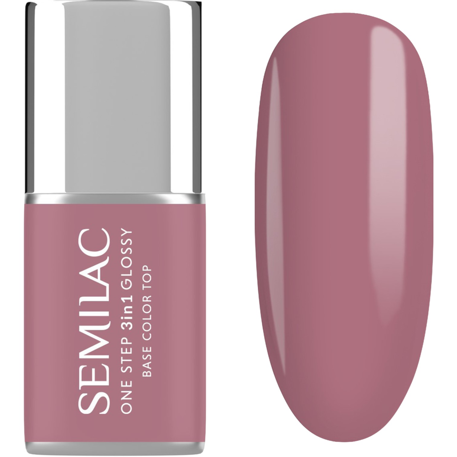 Semilac Lakier hybrydowy One Step Glossy, S201 Earth Pink