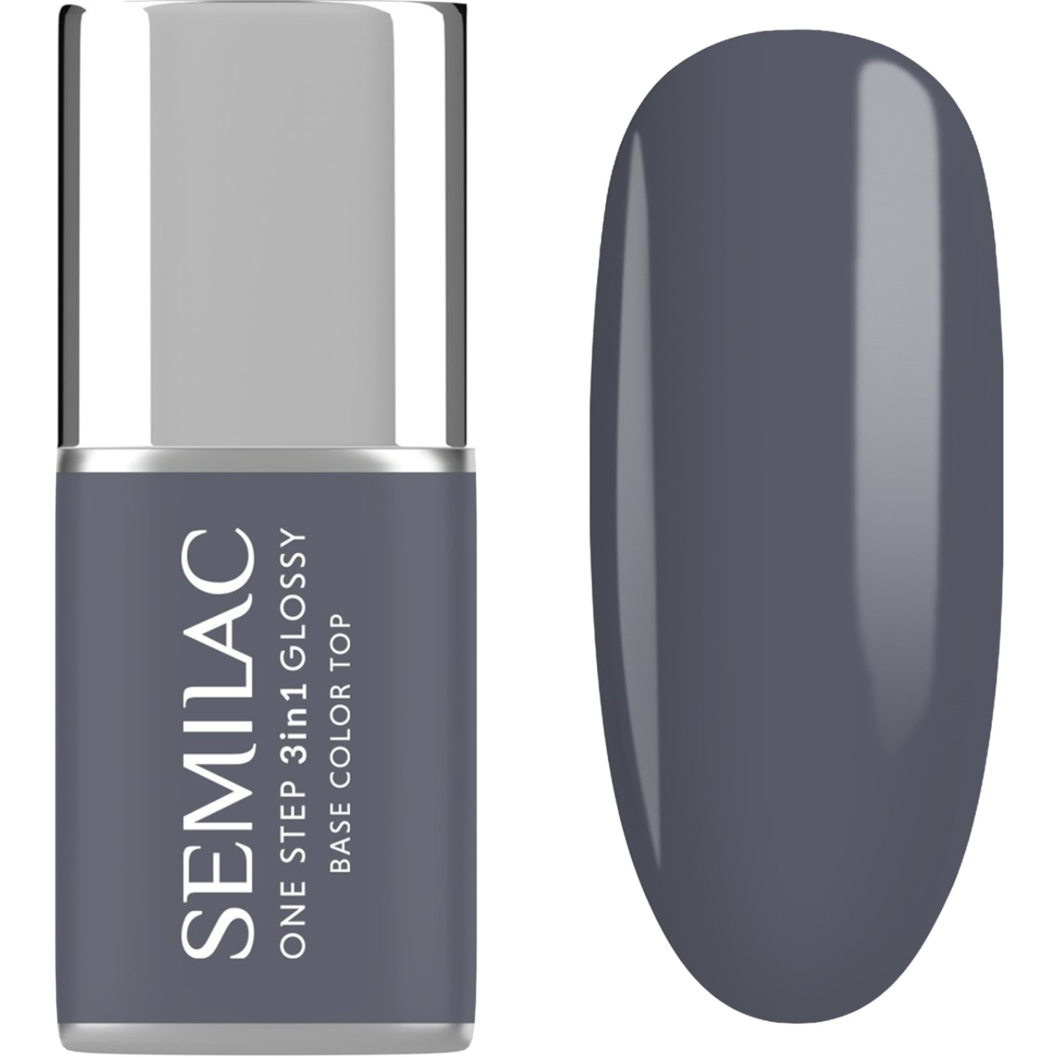 Semilac Lakier hybrydowy One Step Glossy, S185 Stone Grey