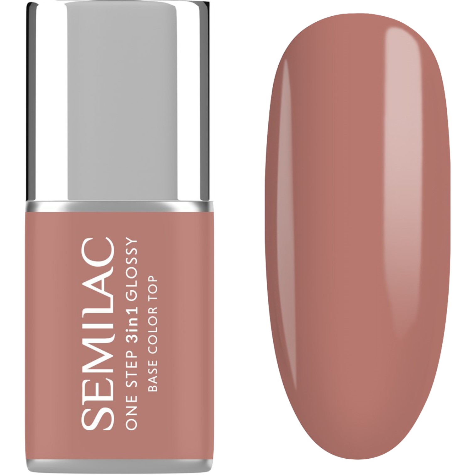 Semilac Lakier hybrydowy One Step Glossy, S235 Peach Beige