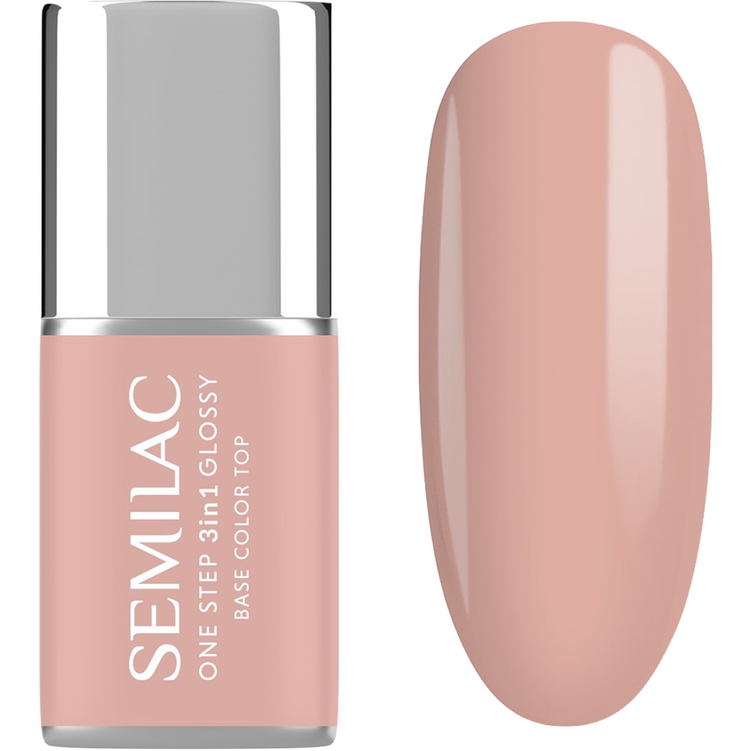 Semilac Lakier hybrydowy One Step Glossy, S450 Light Peach