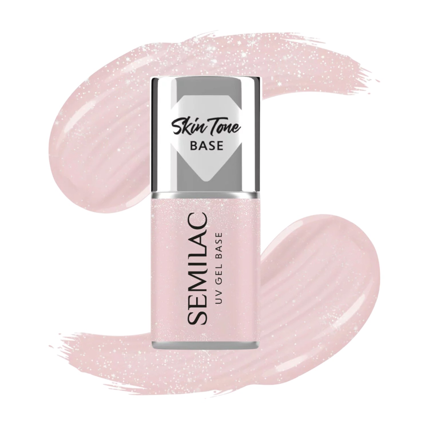 Semilac Baza do lakierów hybrydowych Skin Tone Cover Base, Glitter Beige 