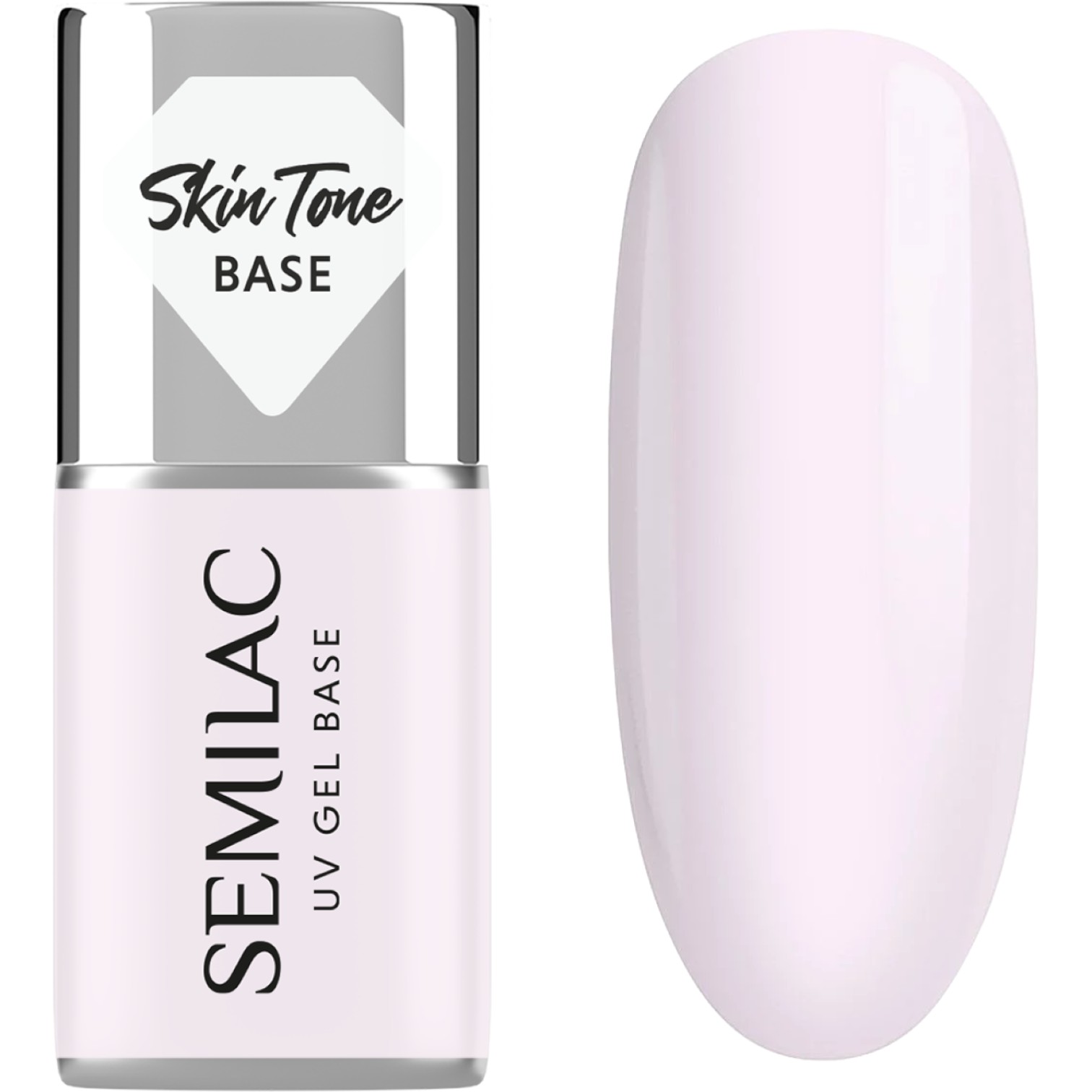 Semilac Baza do lakierów hybrydowych Skin Tone Cover Base, Milky Pink