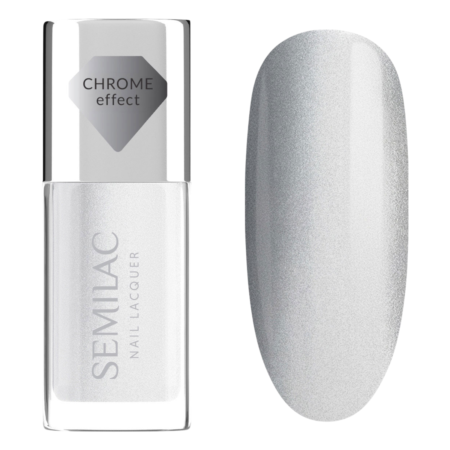 Semilac Smalto classico Nail Lacquer, 115 Silver Chrome