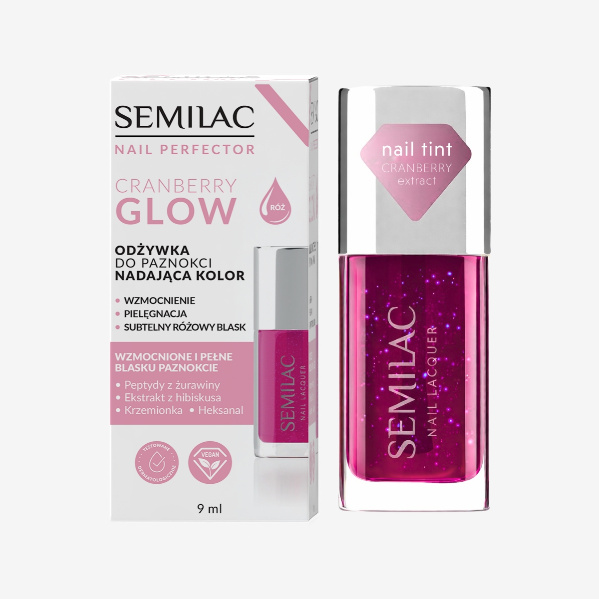 Semilac Odżywka do paznokci Nail Perfector Cranberry Glow 